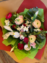 Load image into Gallery viewer, 2022 Spring themed Valentine bouquet featuring red, pink and white blooms. Orders now closed.