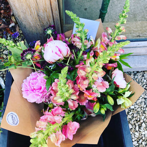 12/6/20 Peony & summer flower Bouquet 100% British grown blooms