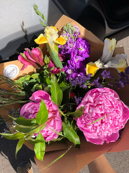 29/5/20 Peony and May flowers Bouquet 100% British grown blooms